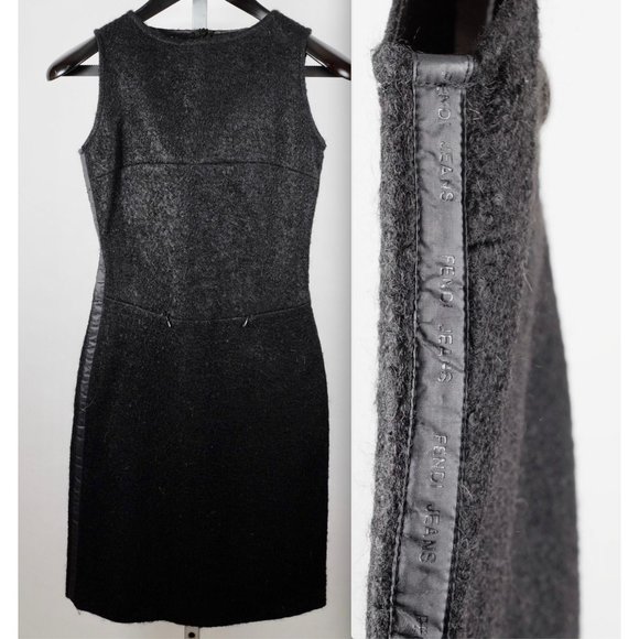 Vintage sz XS FENDI dress monogram logo sides - Picture 1 of 9